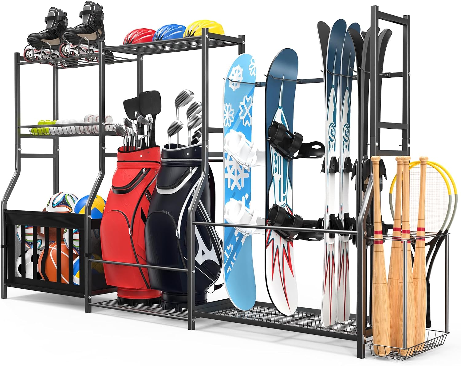 Golf Equipment Organizer For Garage - Sports Equipment Organizer Golf Bag Stand,