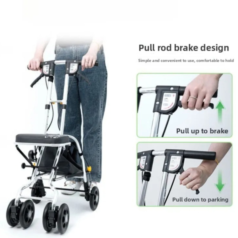 Folding Rollator Walker with S - Pull Cart Fold 评论和价格