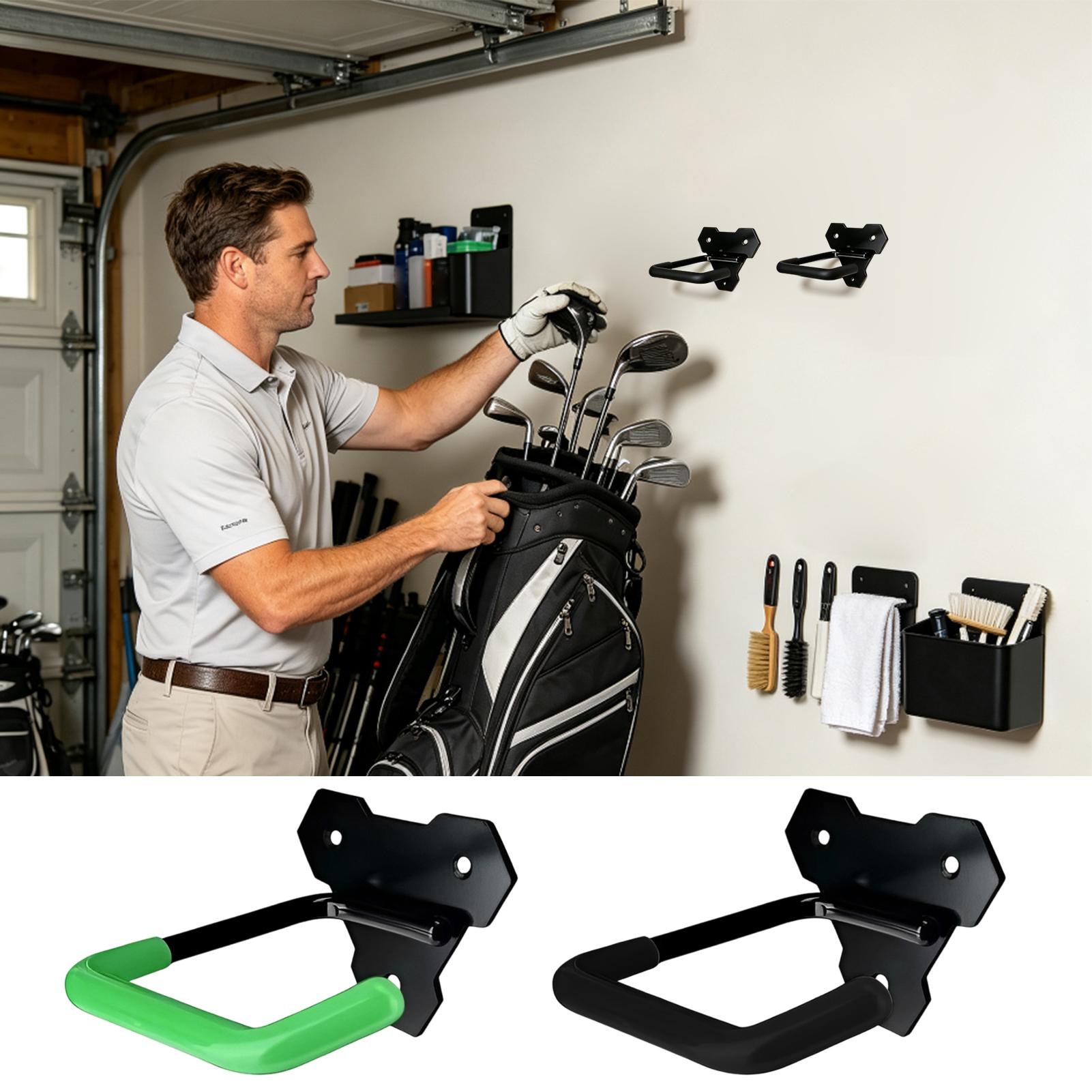 Rubber Coated Golf Bag Wall Ha - Golf Equipment Garage Storage 评论和价格