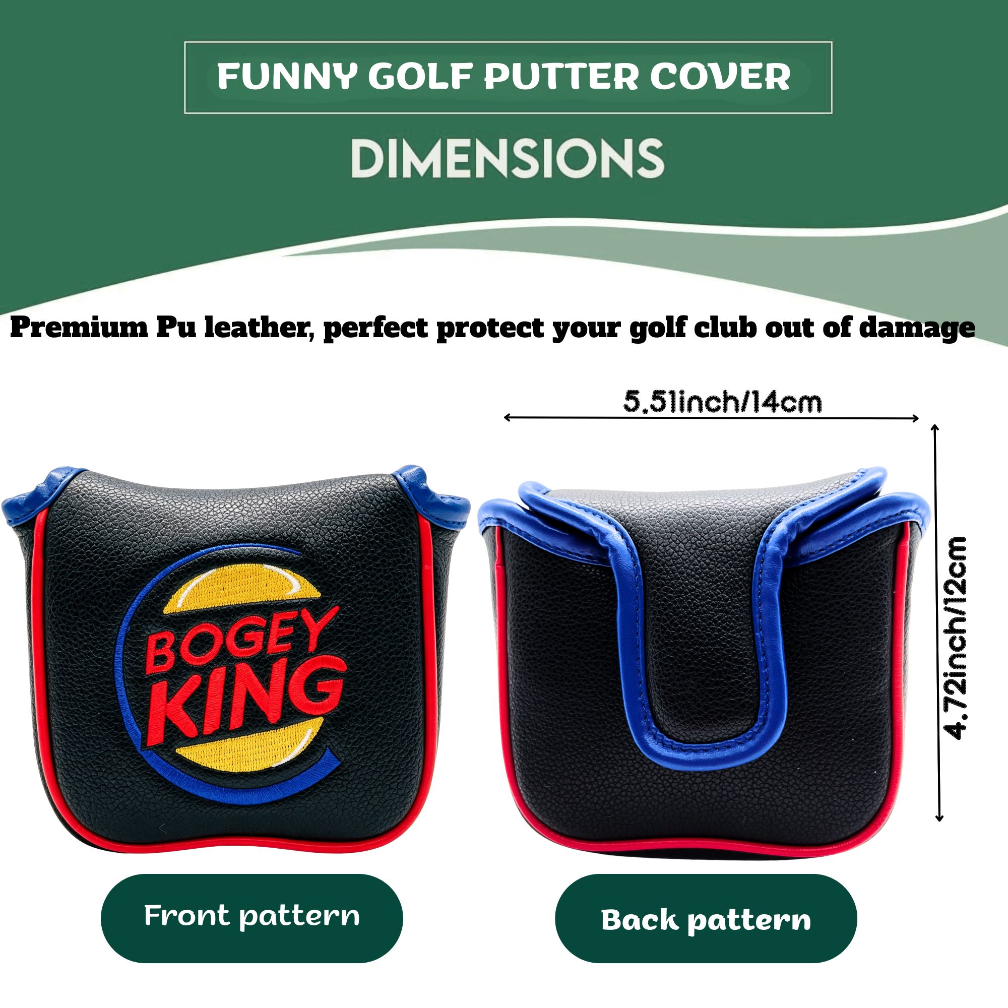 Funny Bogey King Golf Headcove - Putter Mallet Blade 评论和价格