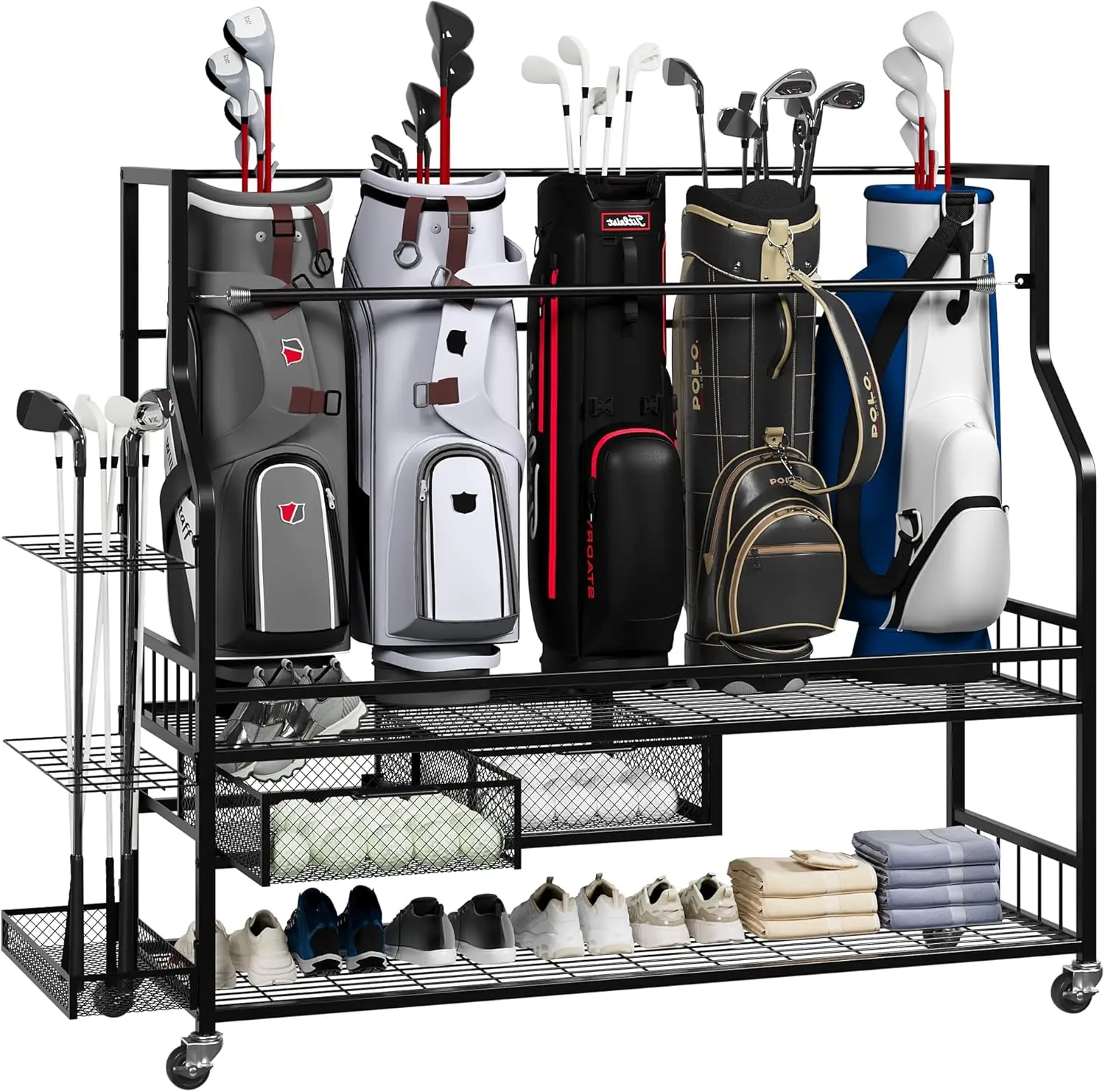 Multifunctional Rolling Golf B - Golf Equipment Organizer For Garage 评论和价格
