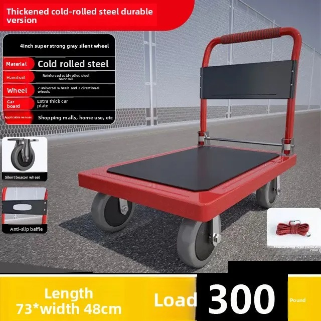 Folding flatbed handcart, sile - Pull Cart Fold 评论和价格