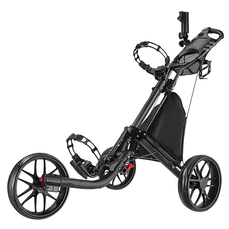 Golf Push Cart 4 Wheel Sturdy  - Pull Cart Fold 评论和价格