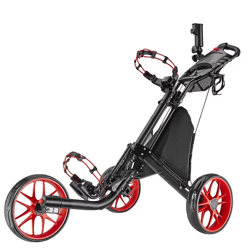 Golf Push Cart 4 Wheel Sturdy  - Pull Cart Fold 评论和价格
